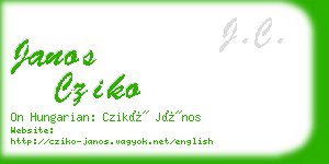 janos cziko business card