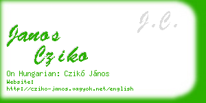 janos cziko business card